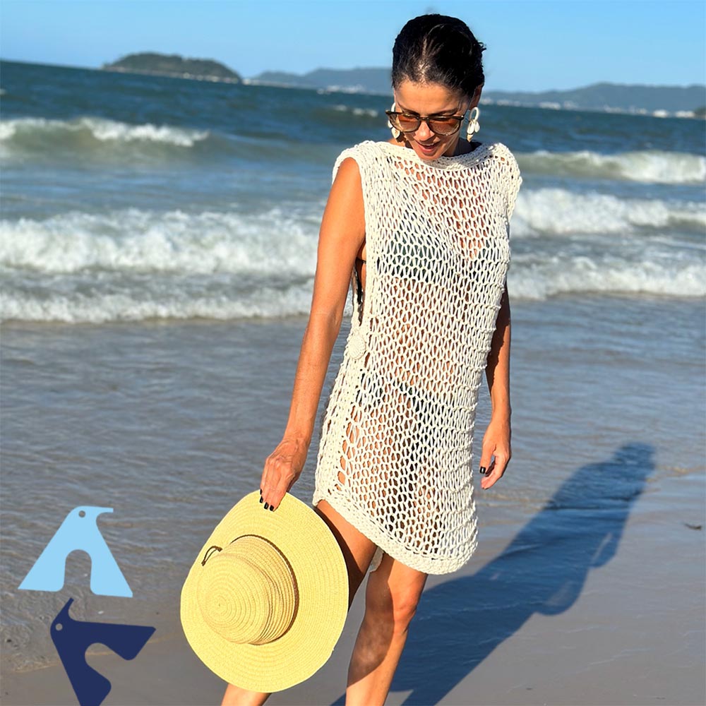 saída de praia crochê longa
