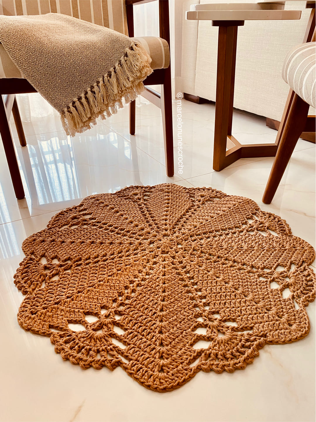 tapetes de crochê coloridos inspiração