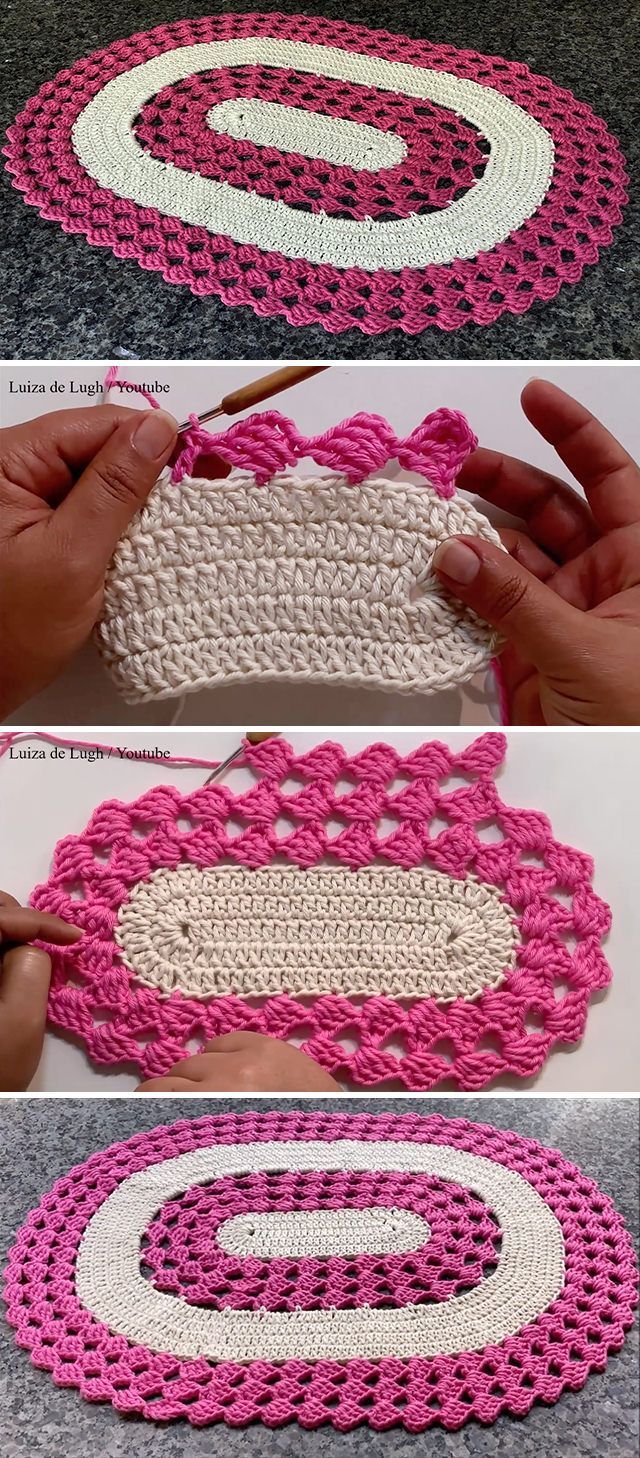 tapetes de crochê coloridos inspiração