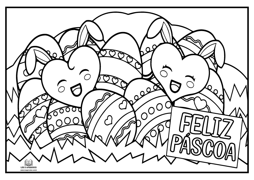mensagens de páscoa para colorir