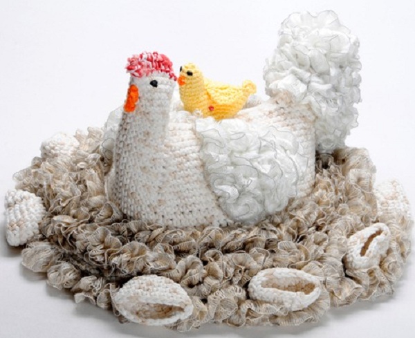 galinha amigurumi com fio de malha