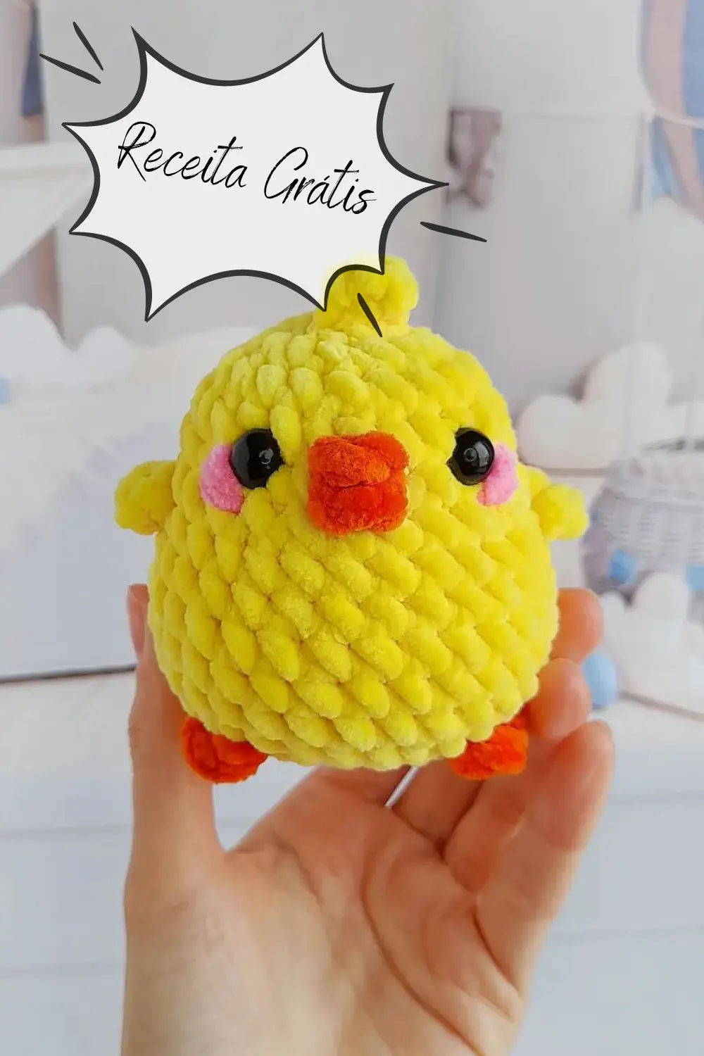 receita de galinha amigurumi