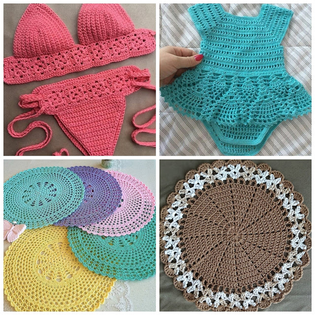 gráficos de barrados em crochê filé
