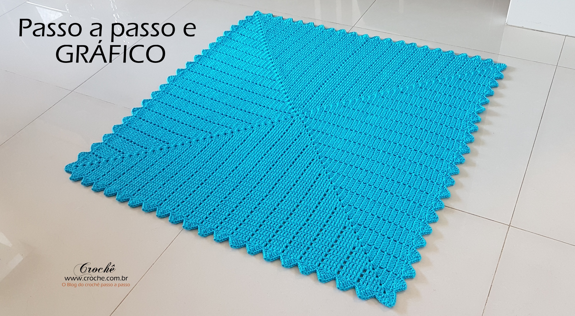 gráfico tapete crochê quadrado simples