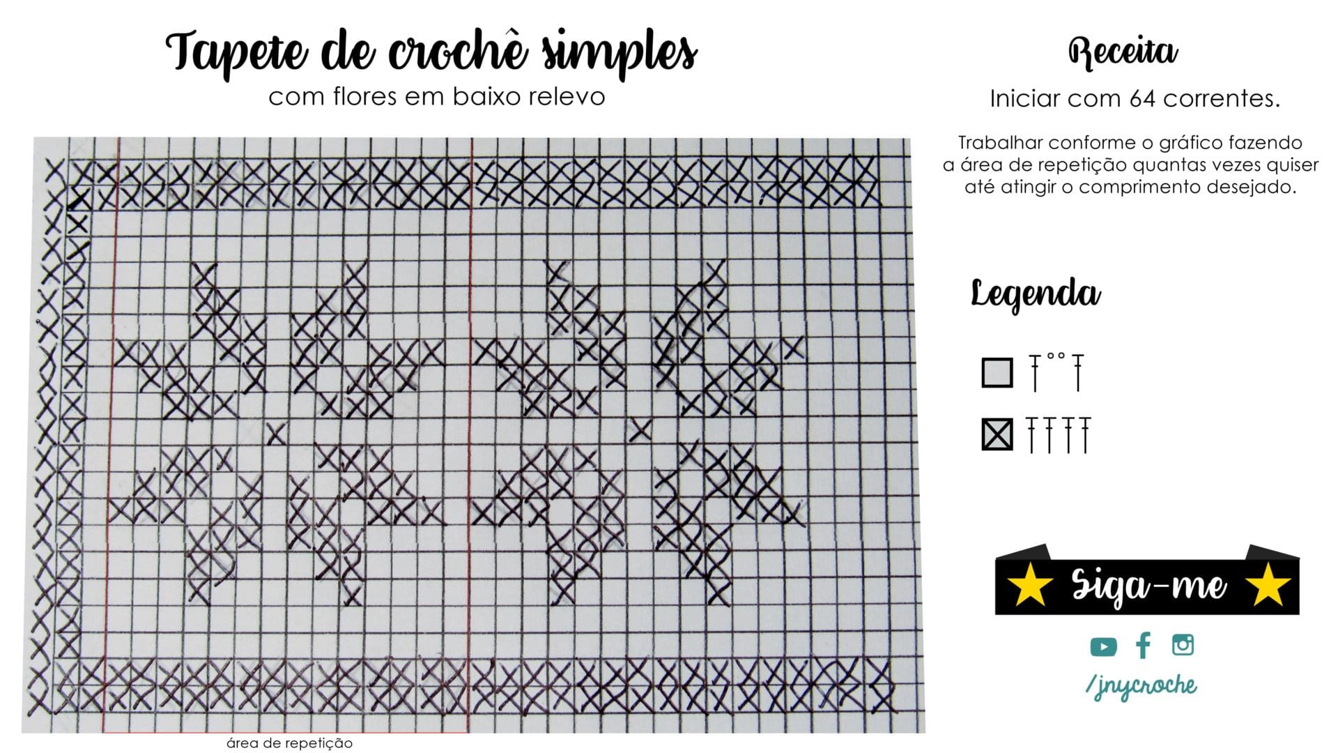 gráfico tapete crochê quadrado colorido