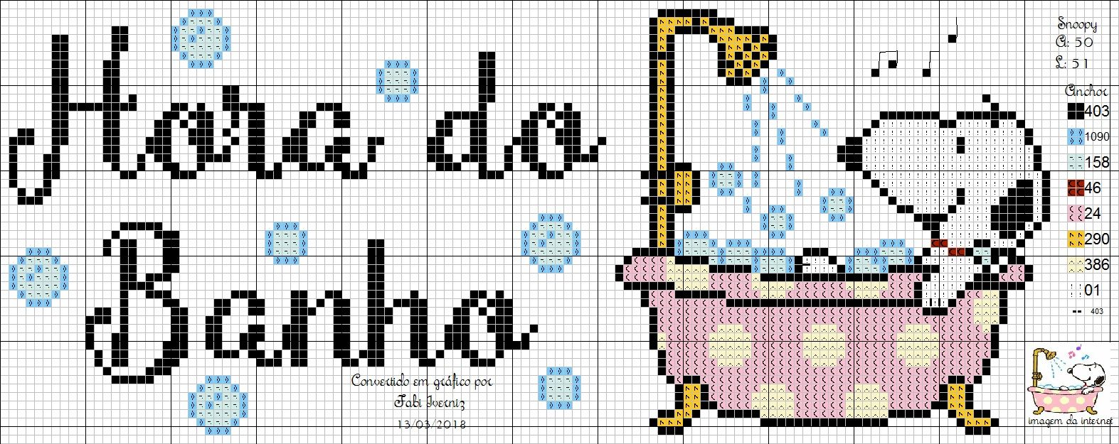 gráfico ponto cruz toalha banho