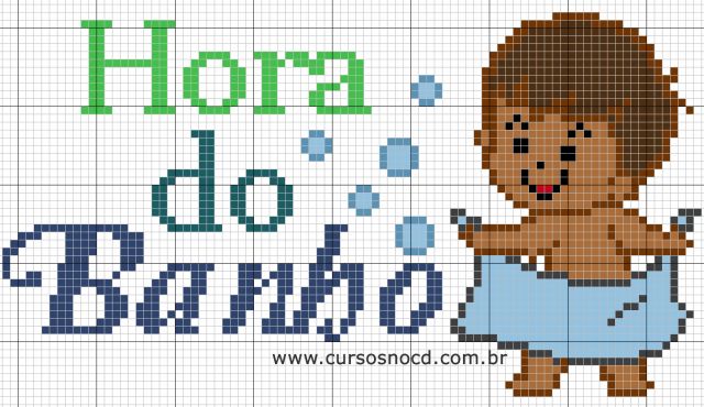 matriz bordado ponto cruz toalha banho