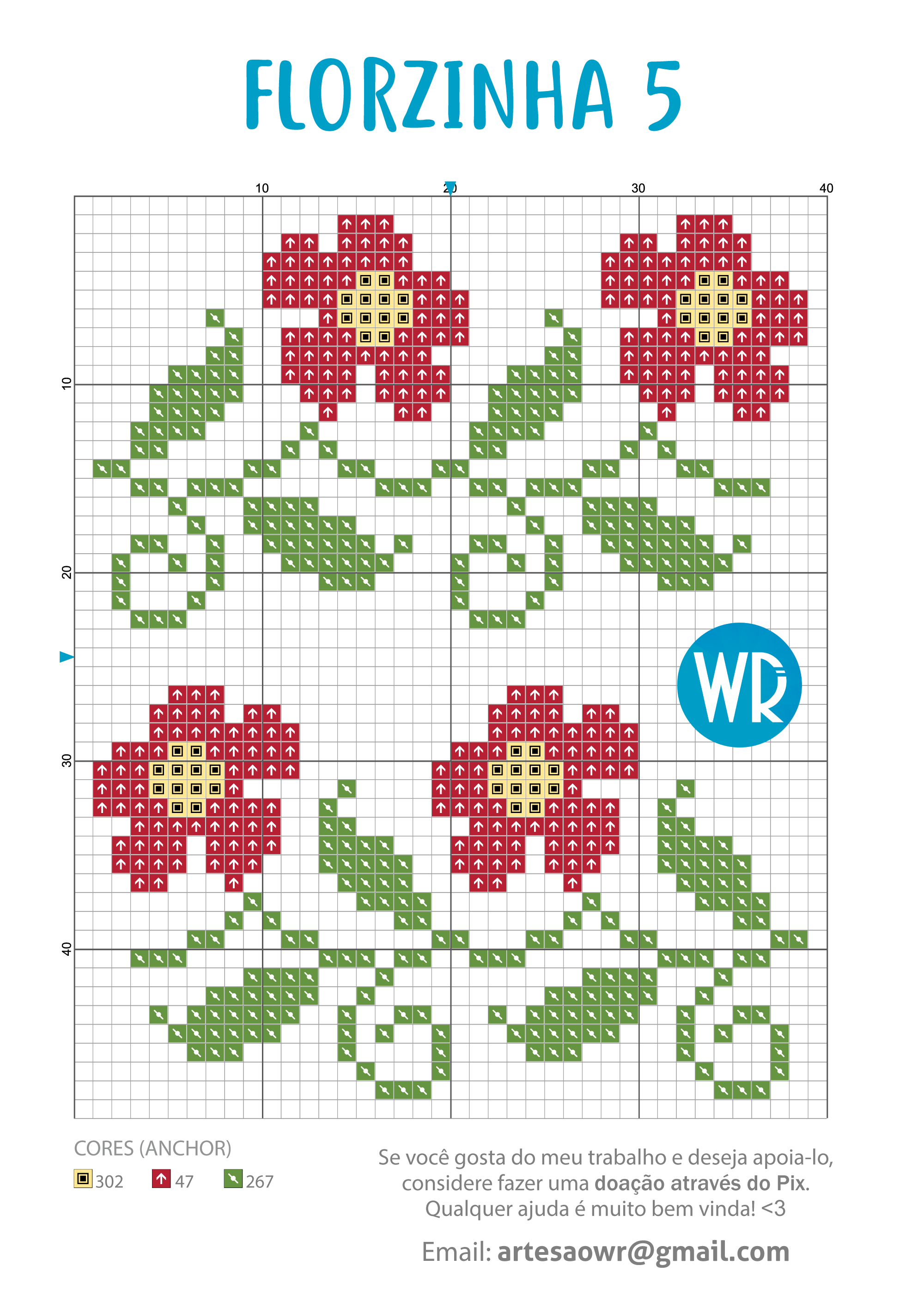 desenhos ponto cruz flores para baixar