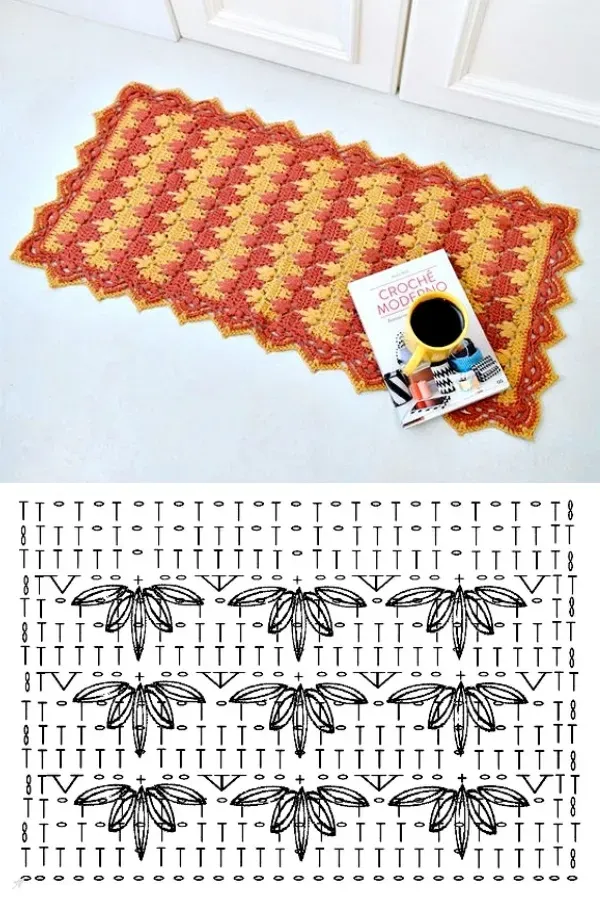 diagramas de crochê para tapetes