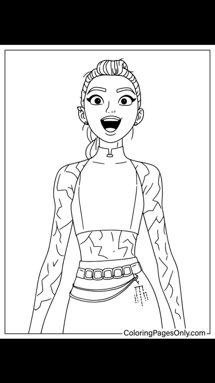 desenho guerreira kpop para colorir
