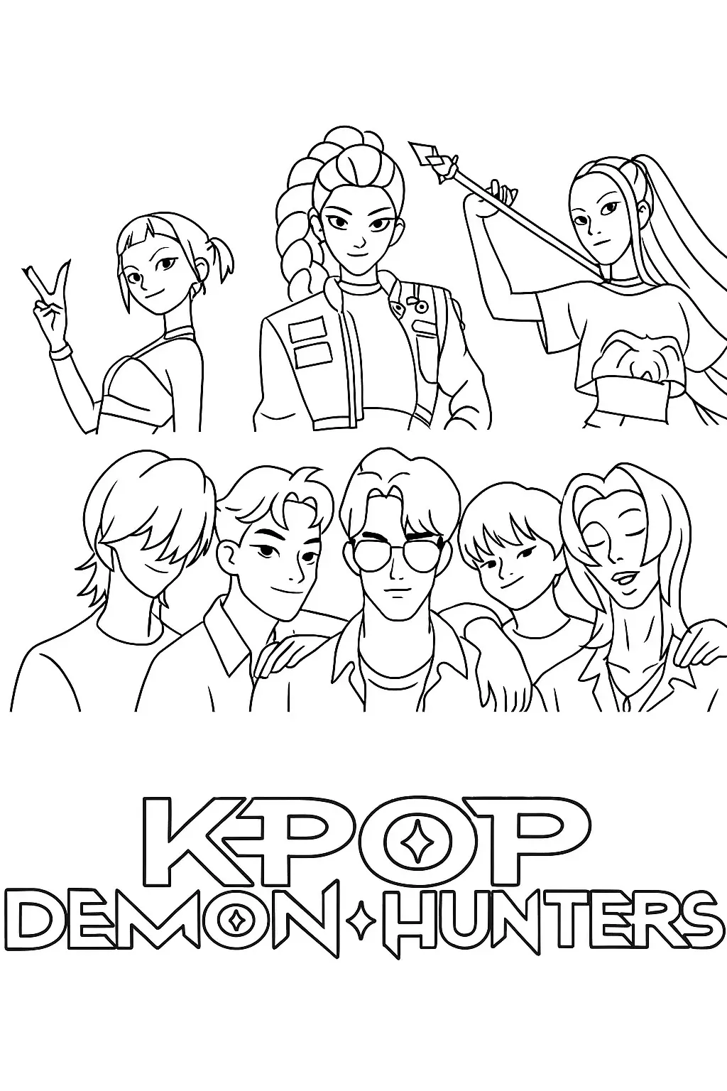 colorir kpop guerreiras