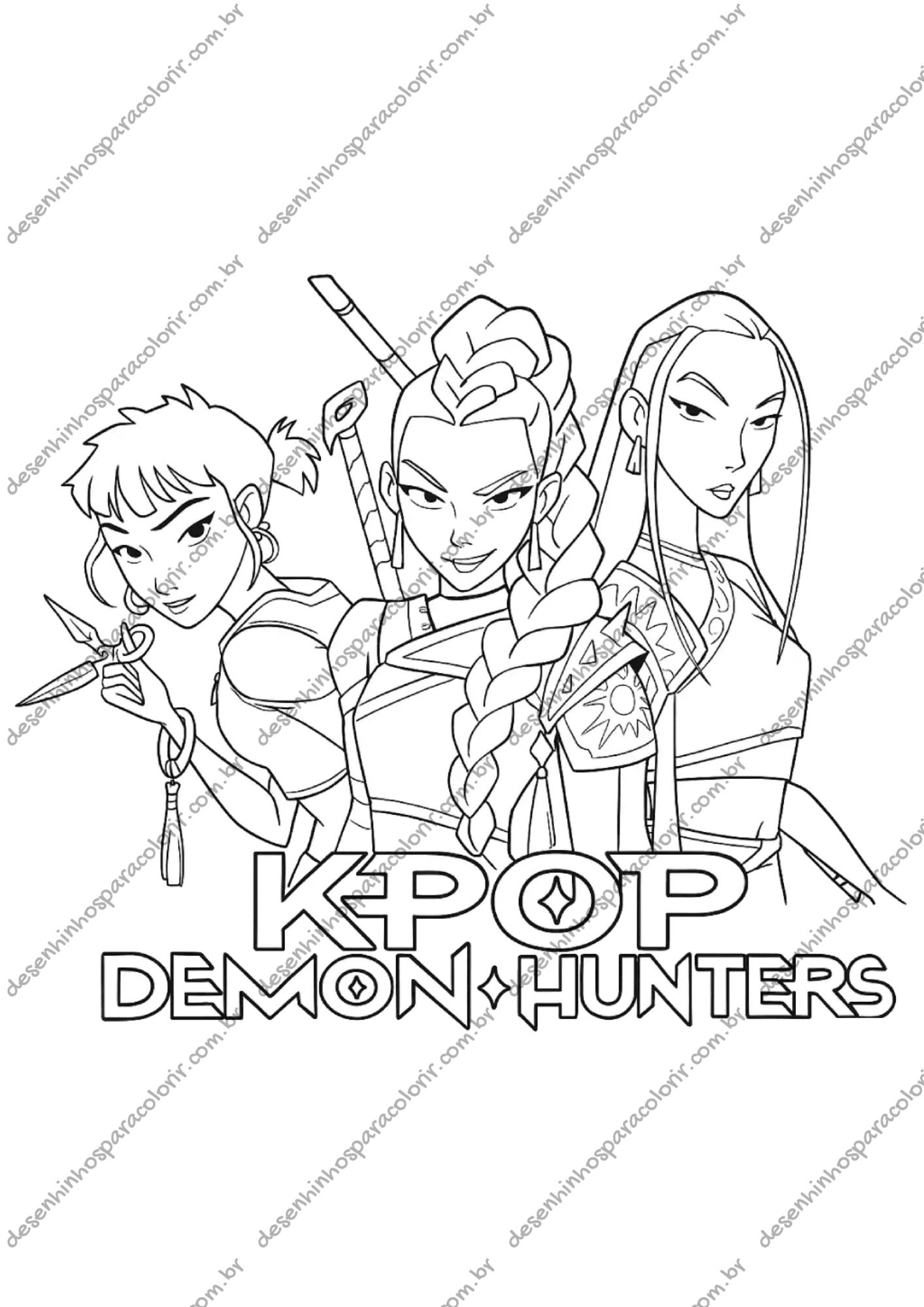 kpop warriors coloring pages