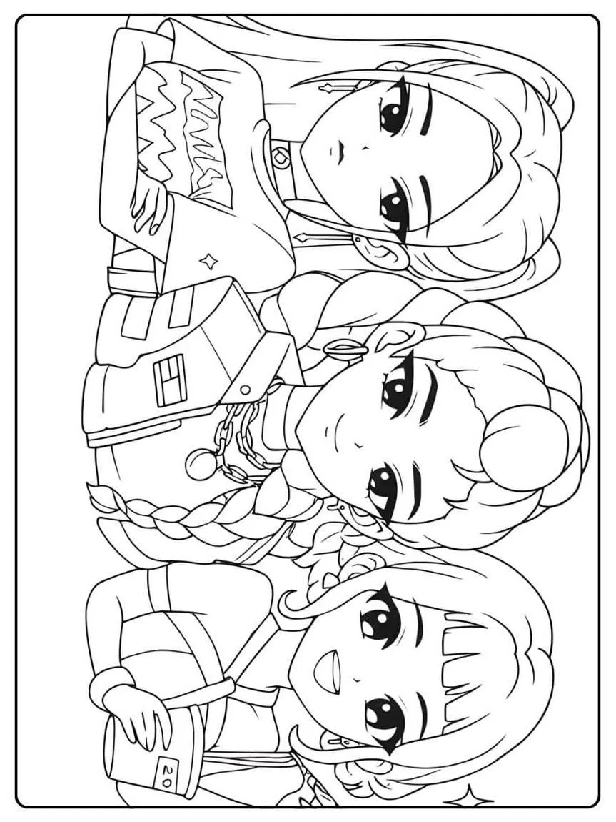 chibi kpop para colorir