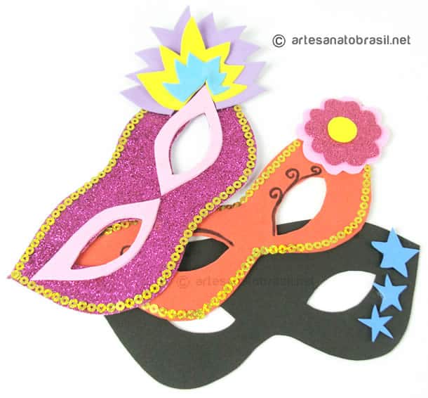 máscaras de carnaval infantis