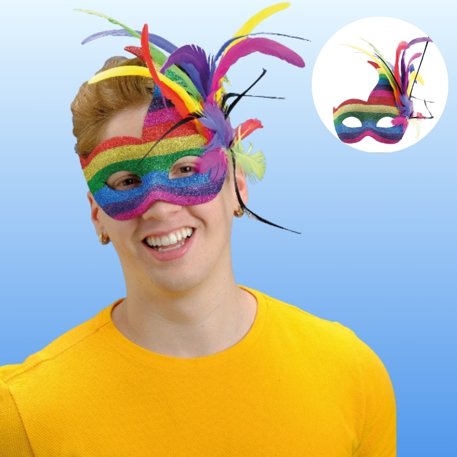 máscaras de carnaval com glitter