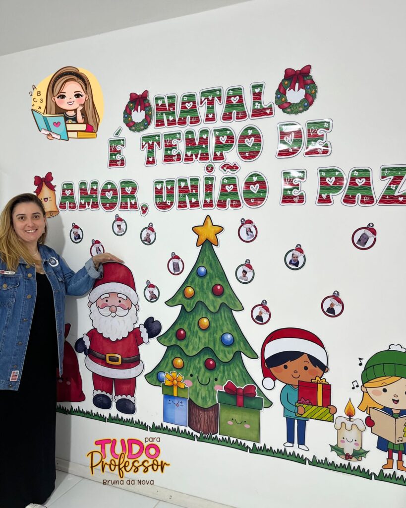 painel de natal com balões