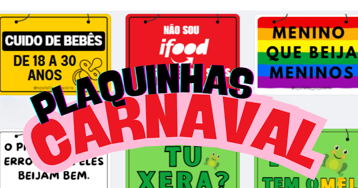 ideias de plaquinha para casal carnaval
