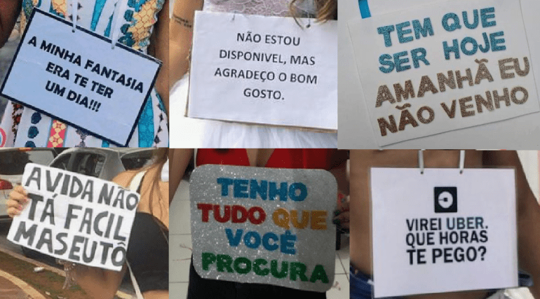 ideias de plaquinha para casal carnaval