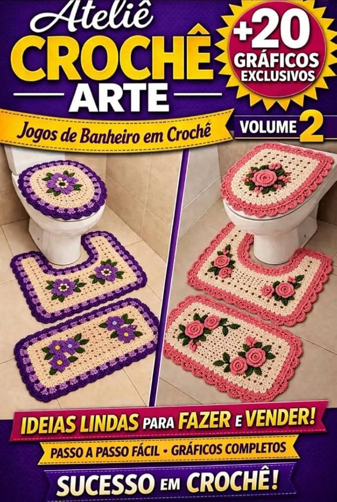 jogo de banheiro de crochê moderno 2026