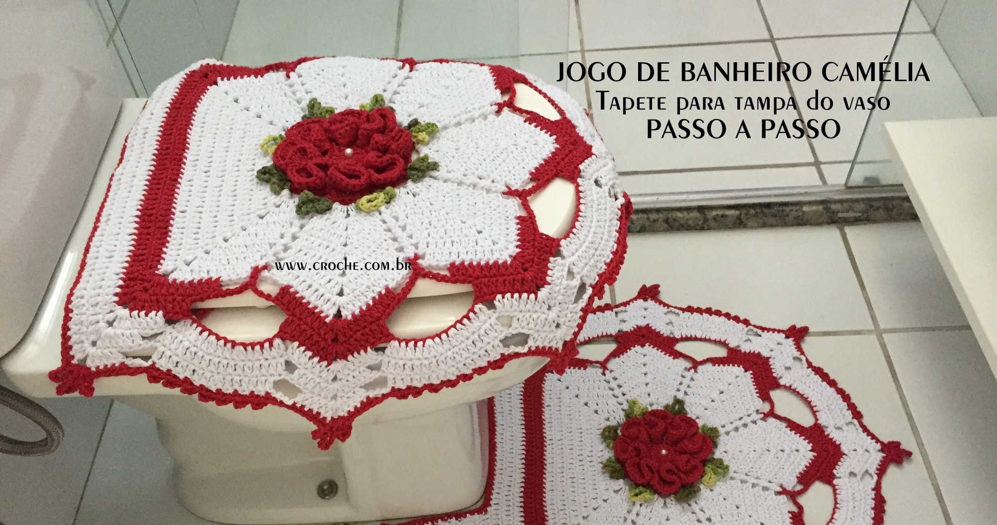 jogos de banheiro em crochê com flores