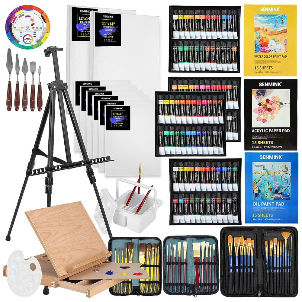 kit de pintura em papelão