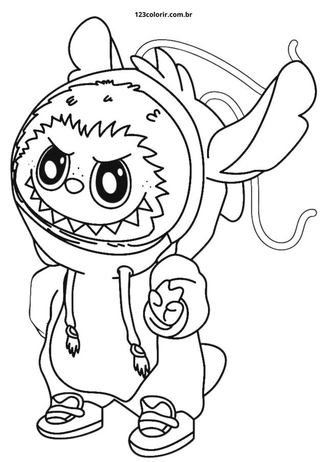 labubu monstro colorir