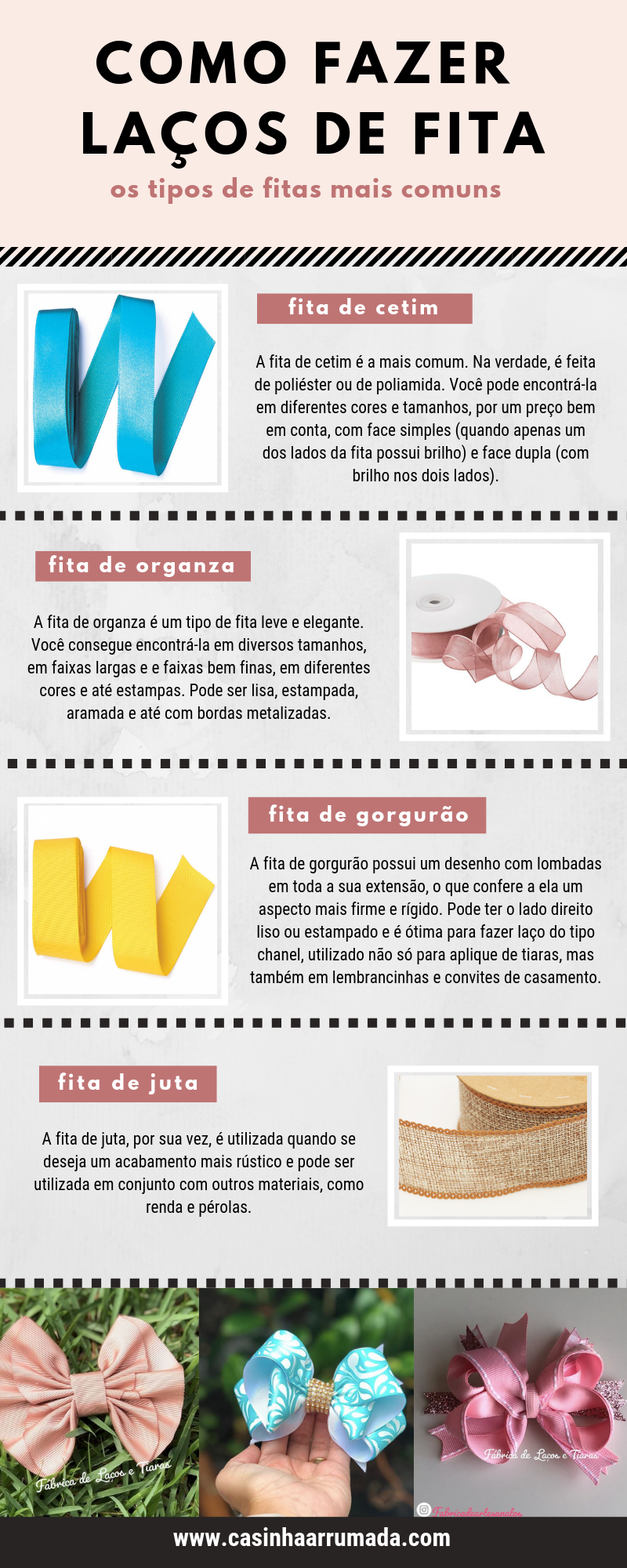 laço de cabelo com apliques