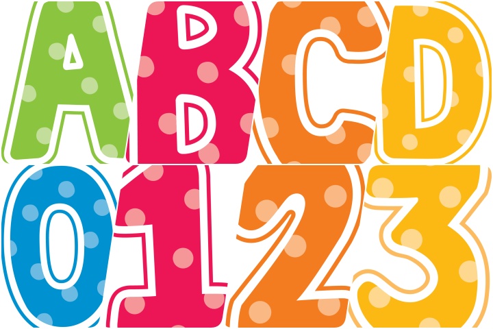 letras para painel escolar colorido