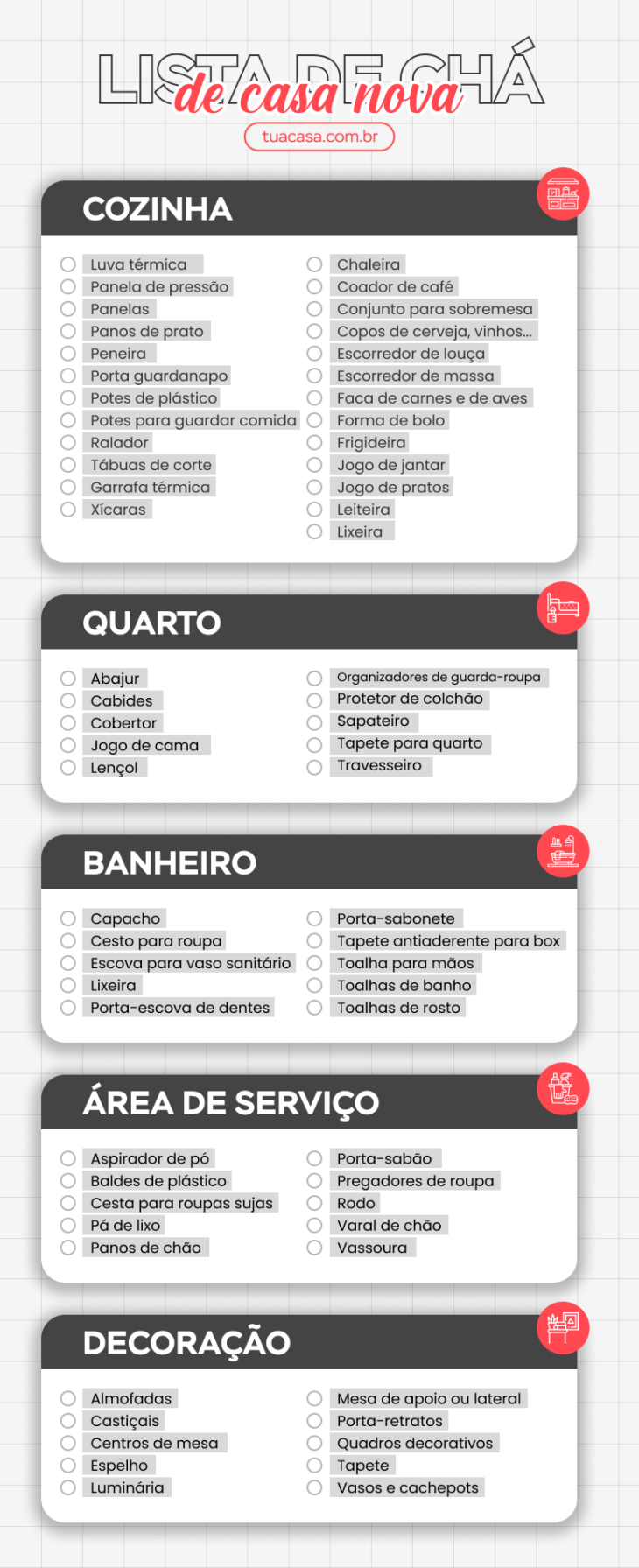 o que pedir para casa nova
