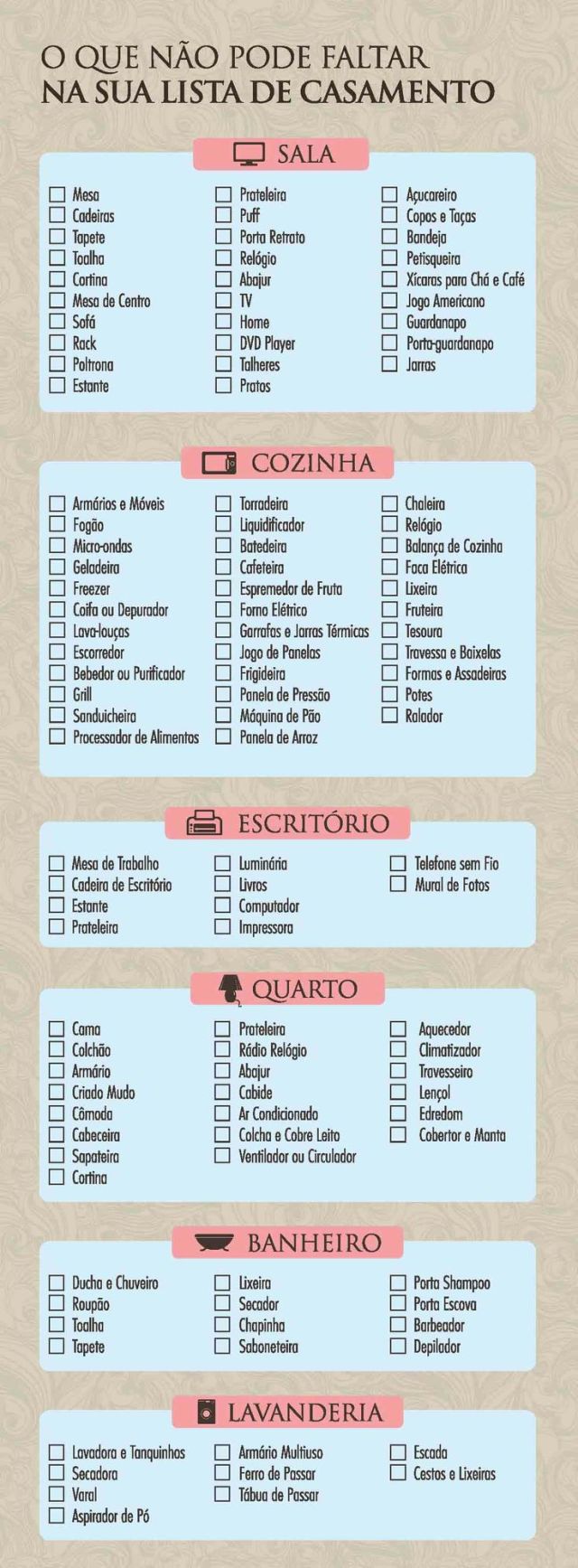 itens essenciais para casa nova