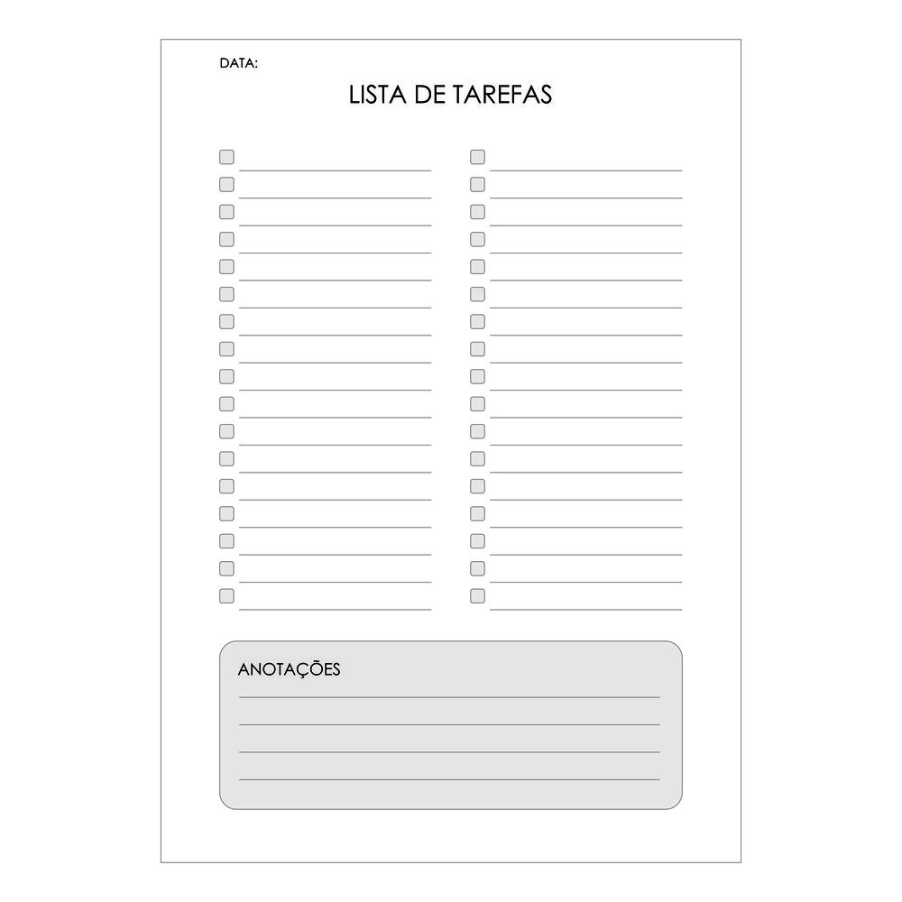 modelos de lista para imprimir grátis