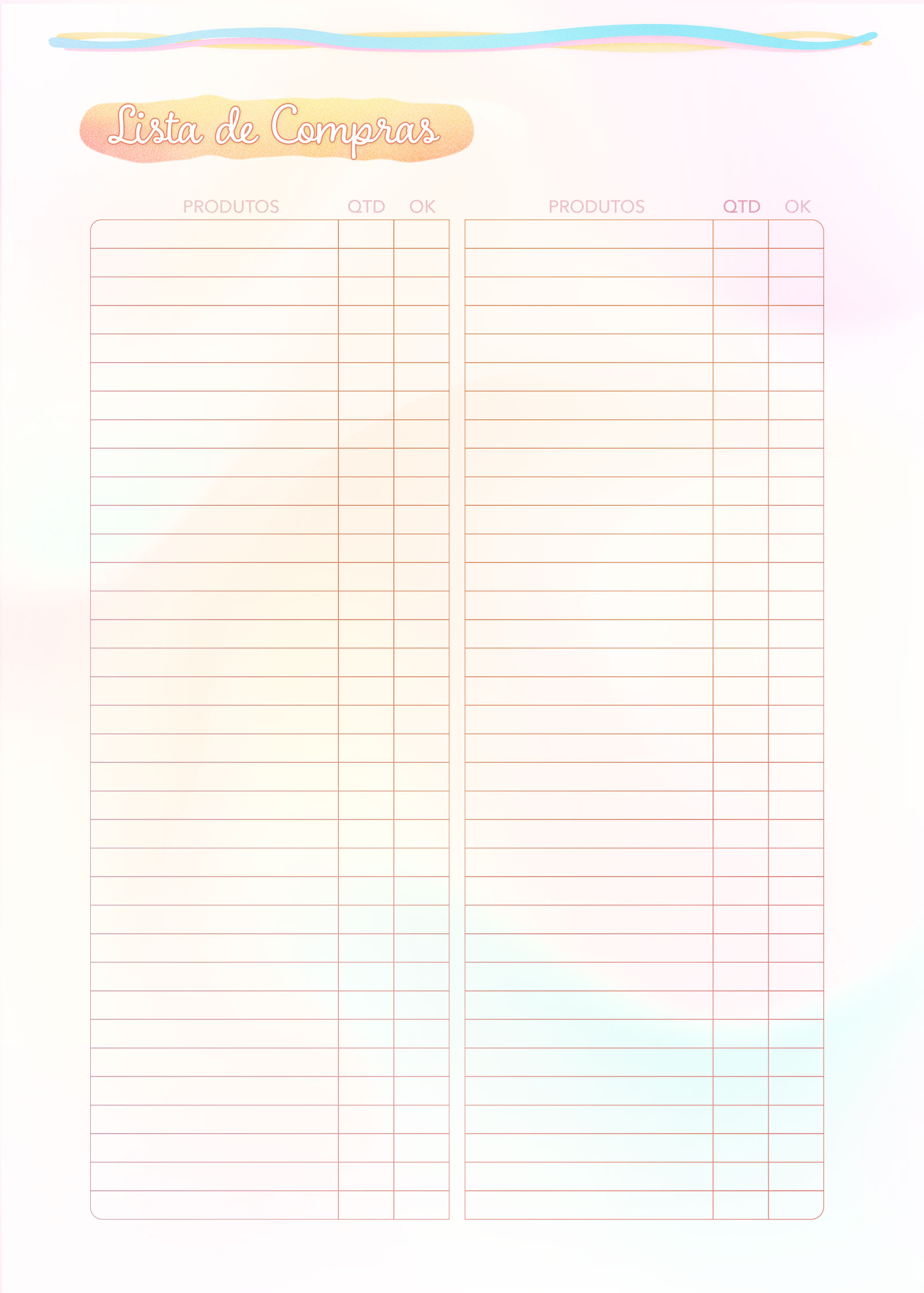 lista de limpeza para imprimir