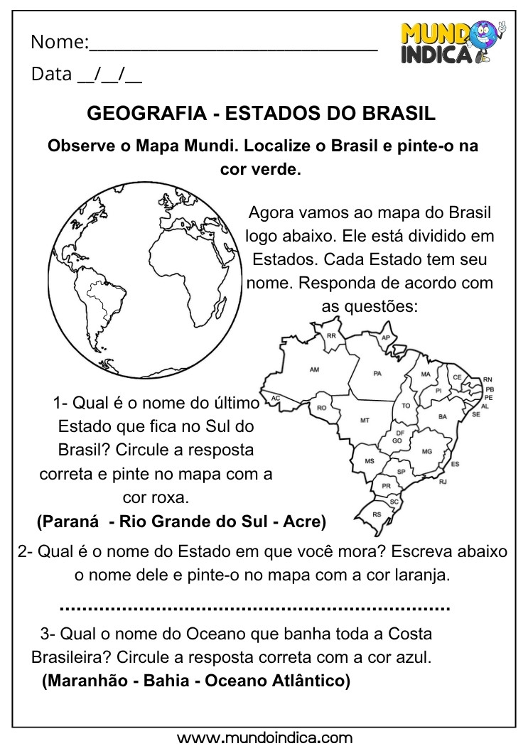 atividades geográficas educação infantil