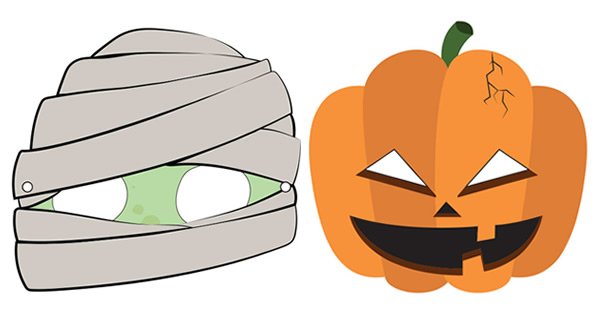 moldes de máscara de Halloween grátis