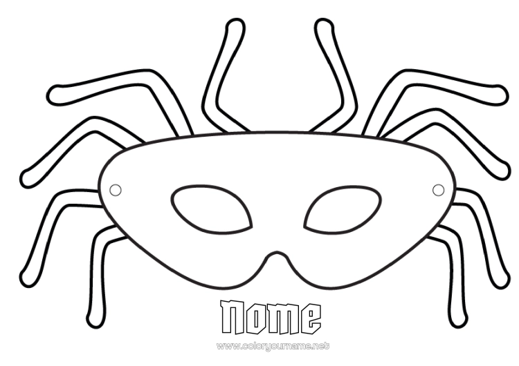 máscaras infantis Halloween para imprimir