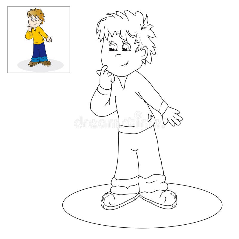 desenho de criança masculina para pintar