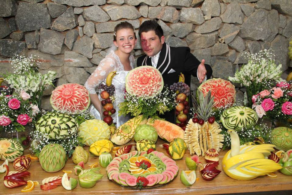 decoração mesa de frutas
