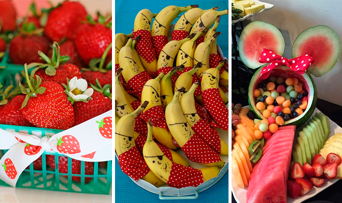 mesa de frutas para aniversário simples