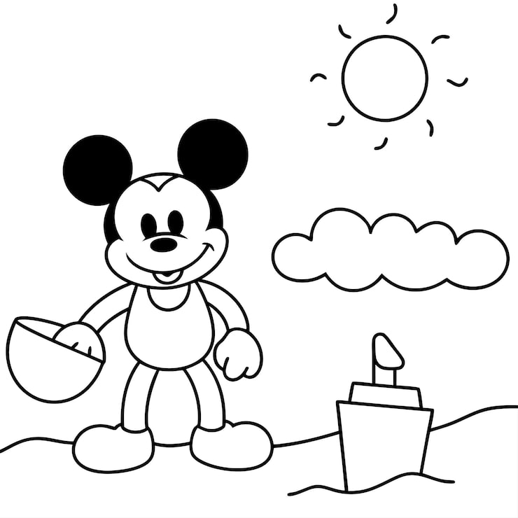 Mickey mergulhador colorir