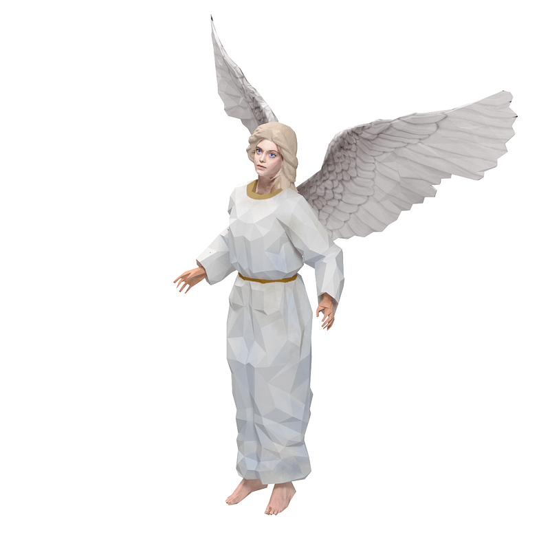 molde anjo 3d papel