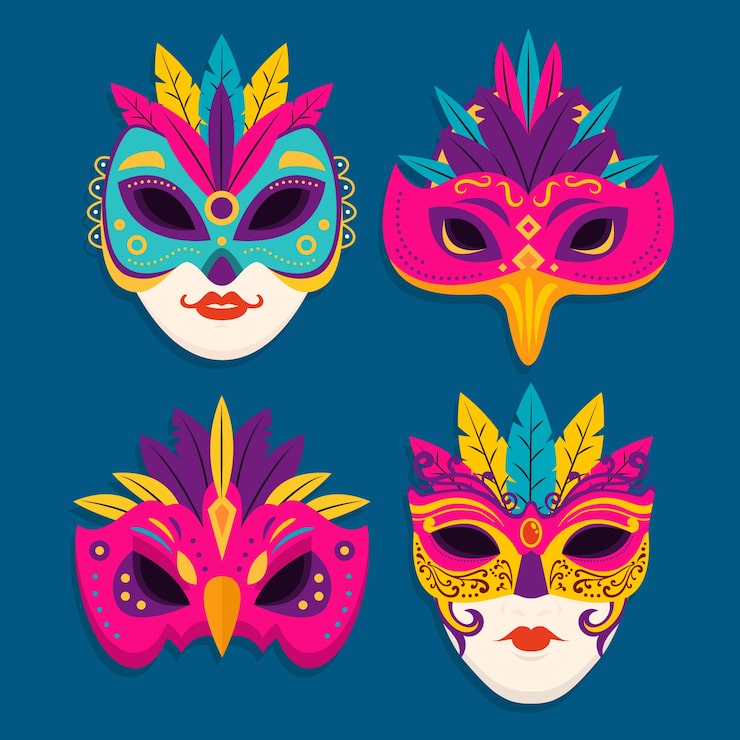 máscara de carnaval simples para colorir
