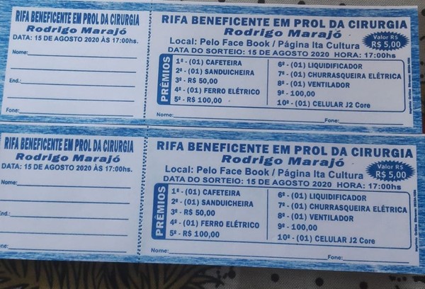 canhoto de rifa para controle
