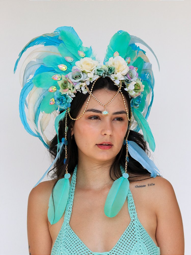 tiara arco-íris carnaval