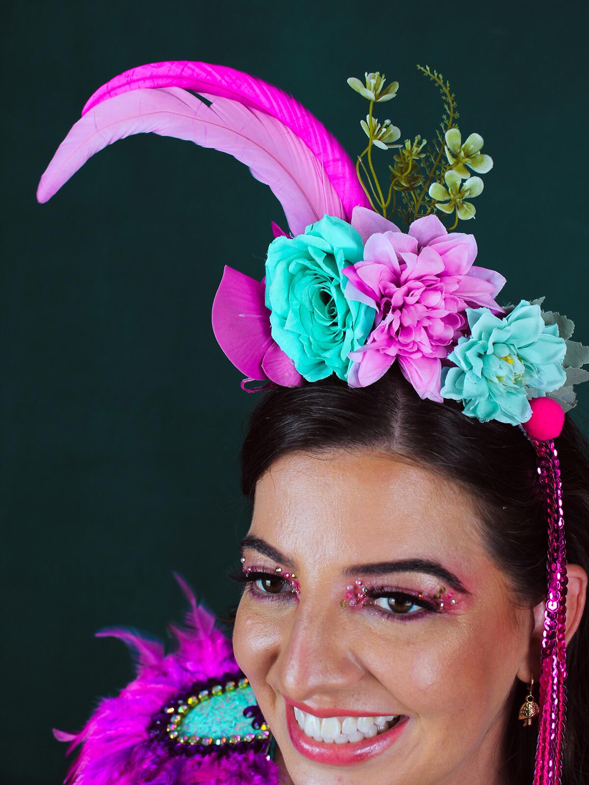 tiara arco-íris carnaval