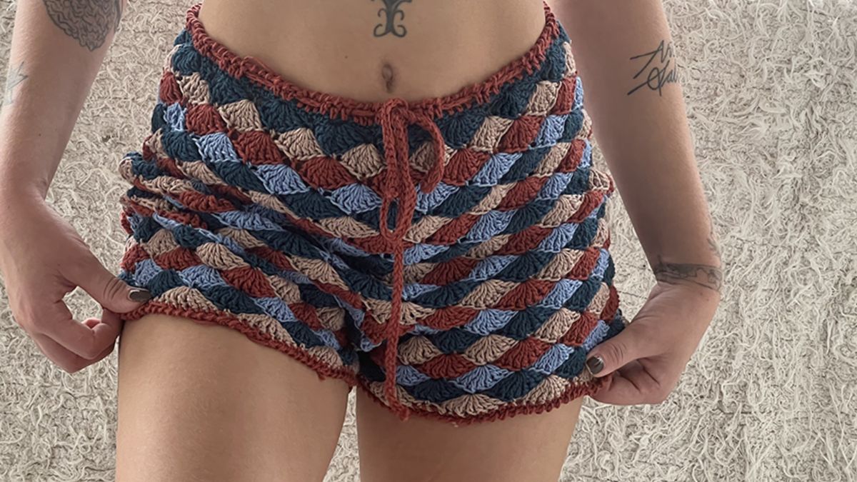 short de crochê passo a passo