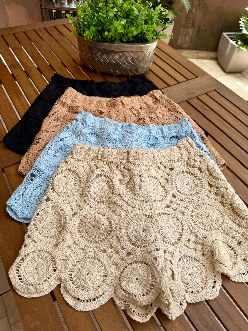 fio para short de crochê