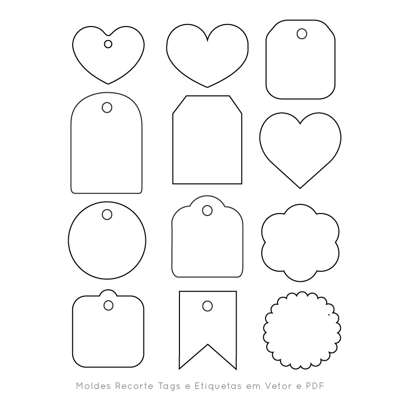 moldes de tags para artesanato