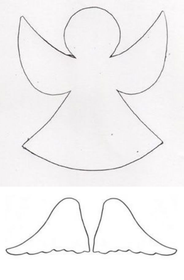 molde anjo papel para imprimir