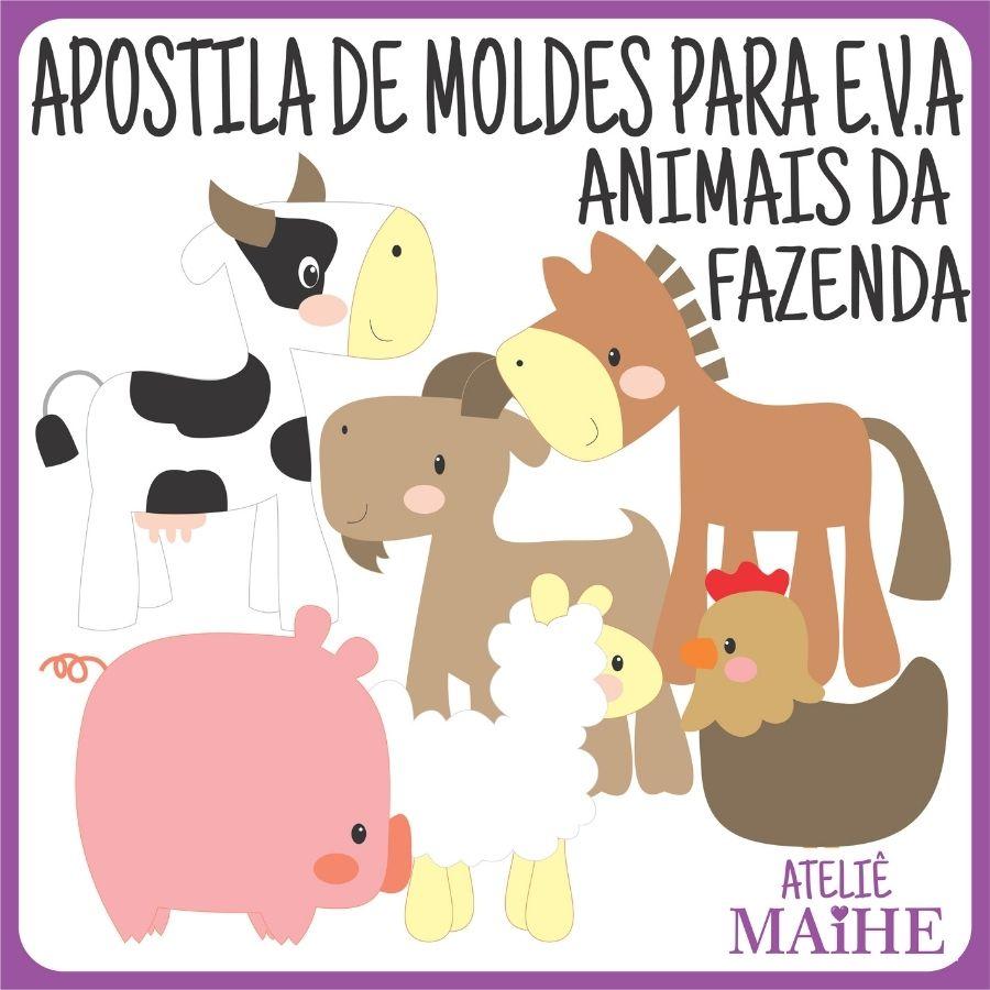 animais da fazenda em eva para imprimir