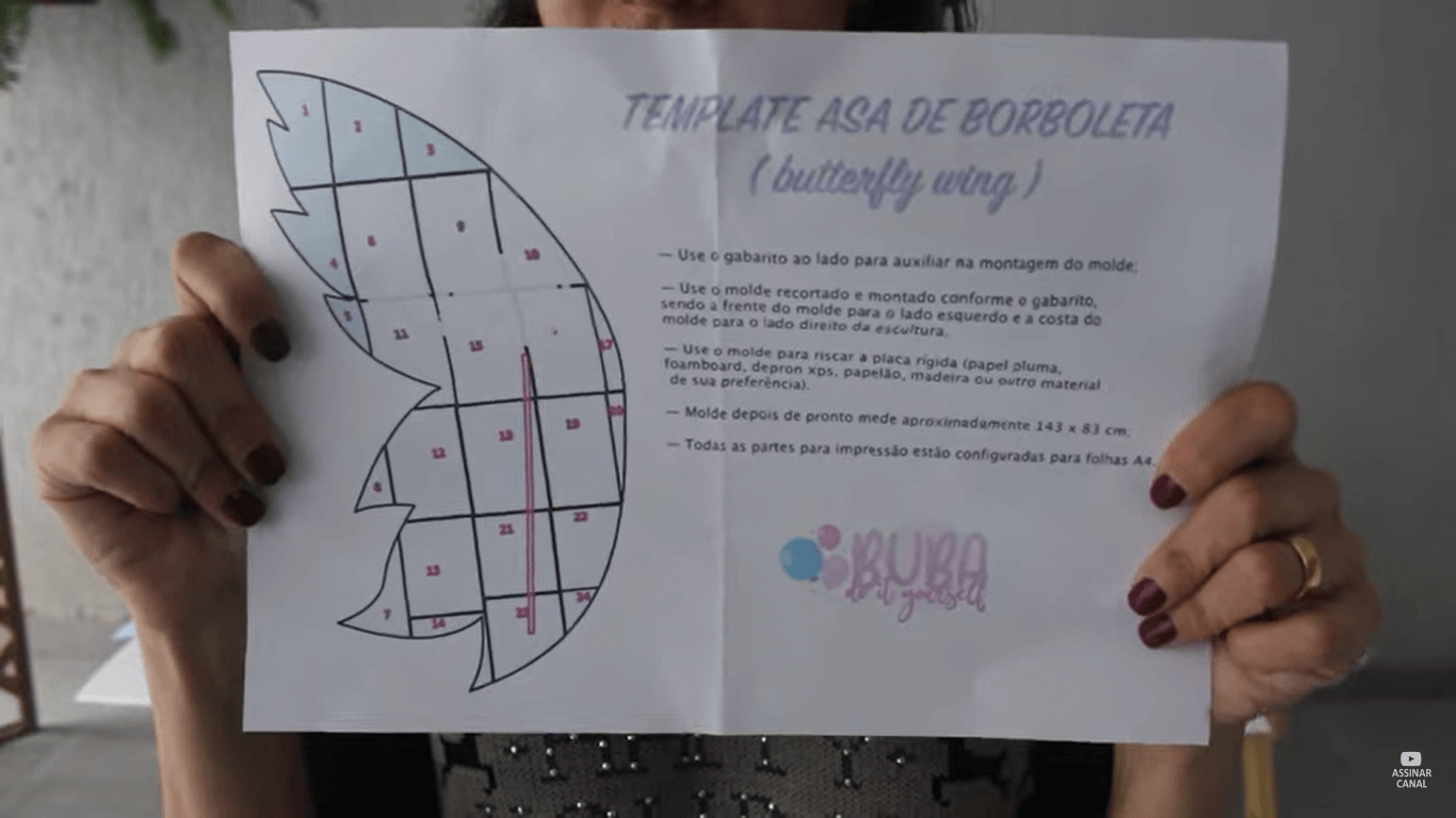 papel para fazer asas de borboleta